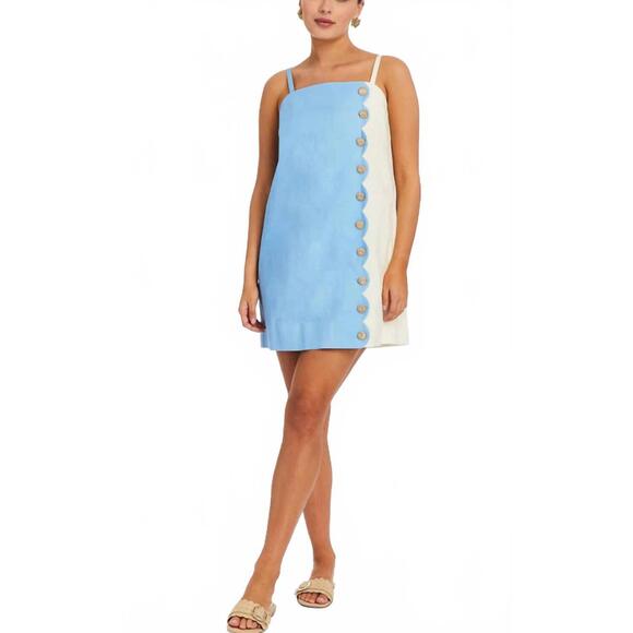 NEW MESTIZA NEW YORK etta strappy mini dress in blue/white -  www.disolcolor.com